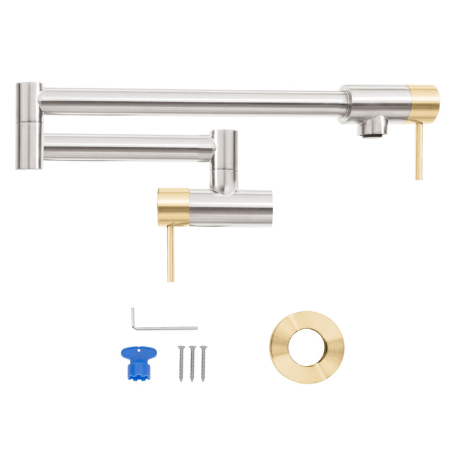 GEM-FPF-ZBNCB - Autograph Edition Gemini Pot Filler in Brushed Nickel and Champagne Bronze