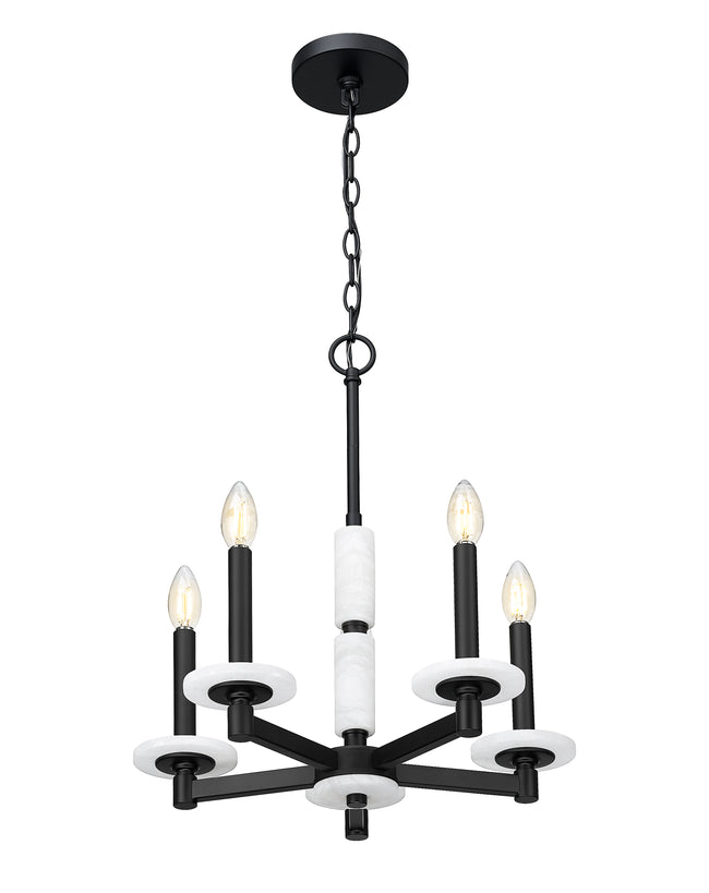 3045-5MB - Kaden 5 Light 18" Chandelier - Matte Black