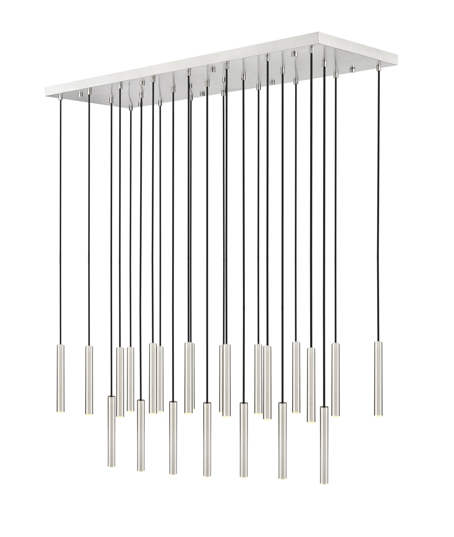 919MP12-23L-BN-LED - Forest 23 Light Linear 54" Chandelier - Brushed Nickel
