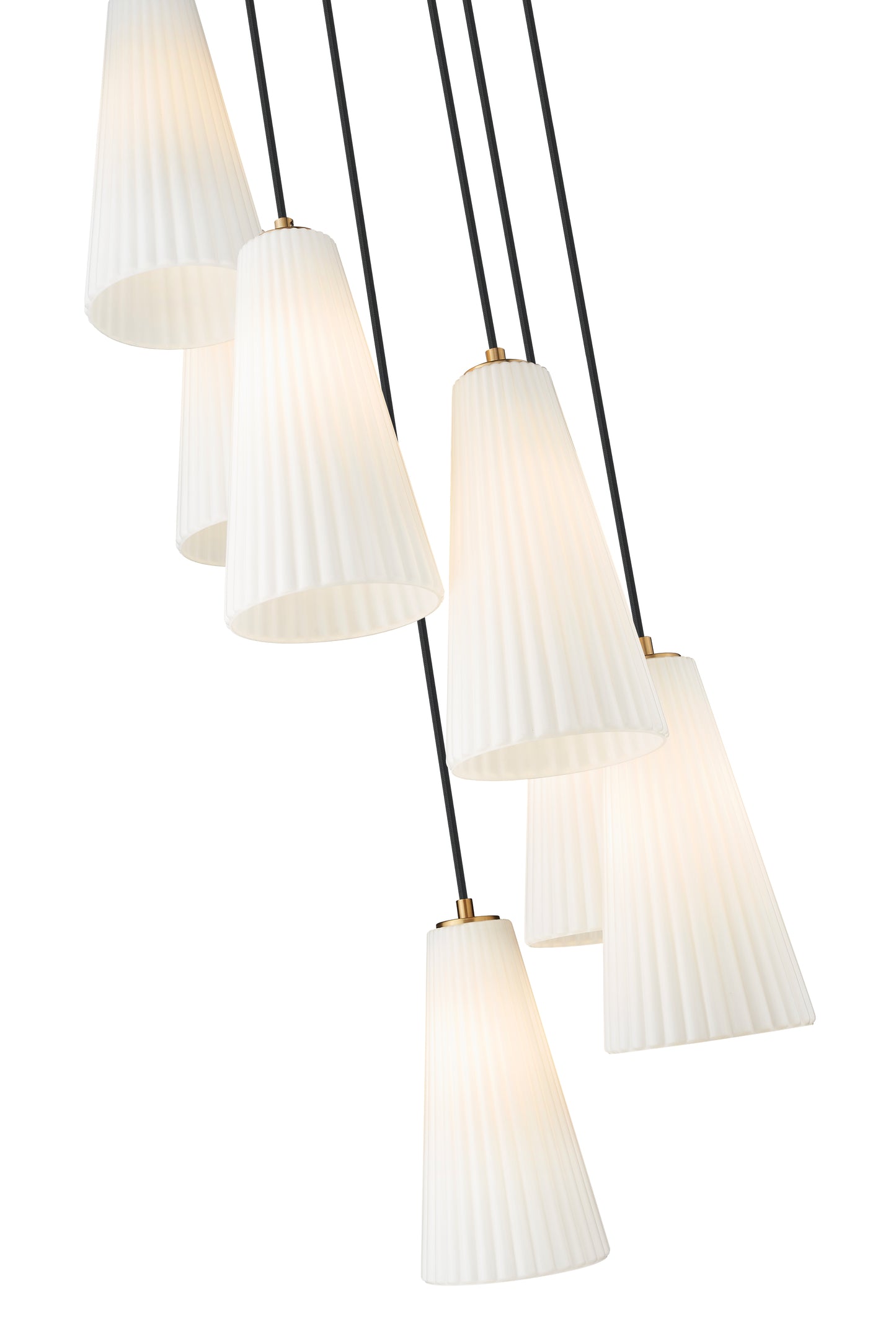 3043P7-7R-MGLD - Farrell 7 Light 18" Chandelier - Modern Gold
