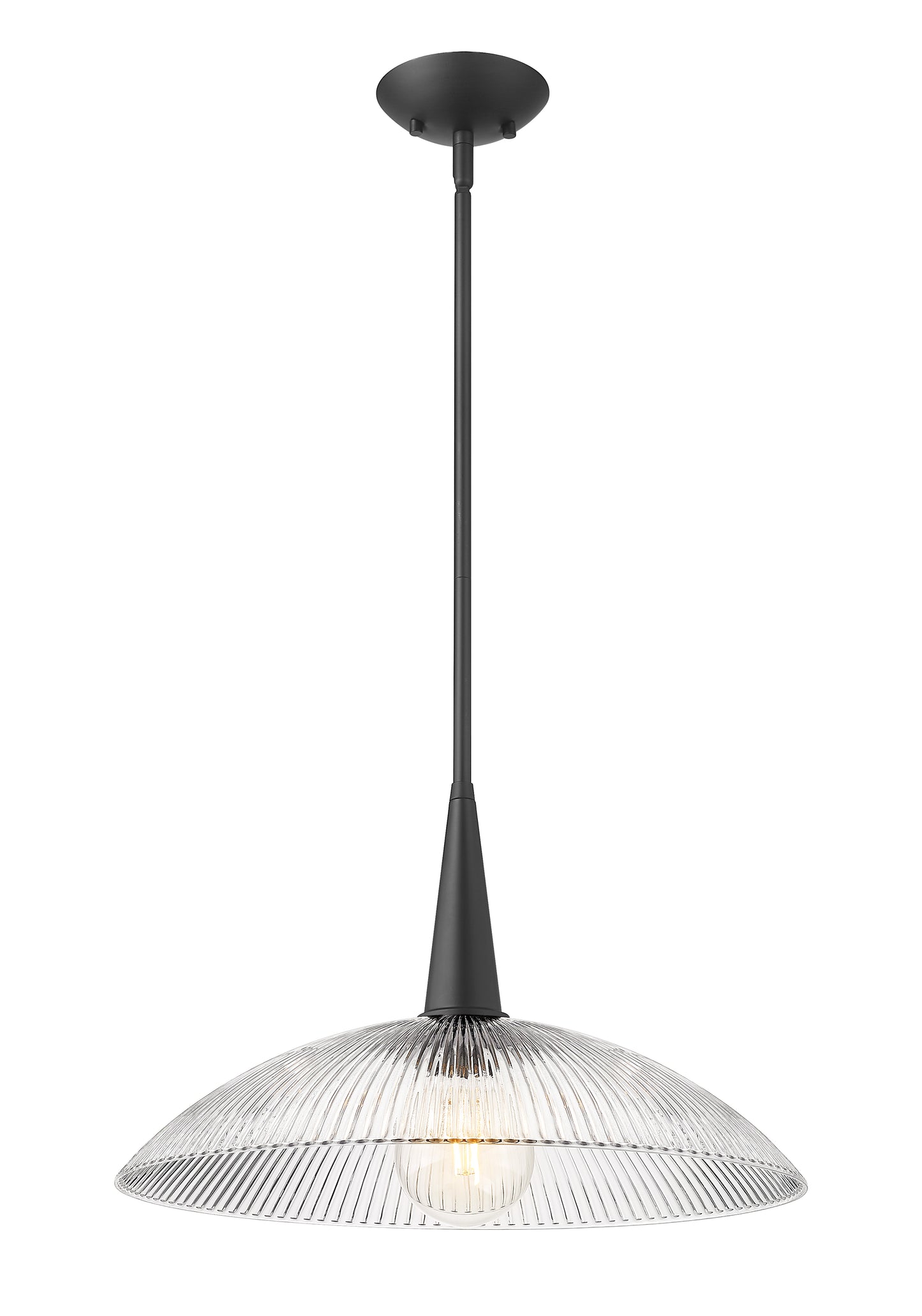 3051P18-MB - Lunelle 1 Light 18" Pendant - Matte Black