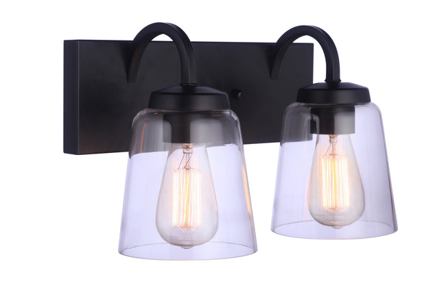 16314FB2 - Elsa 2 Light 14" Wide Vanity Light - Flat Black