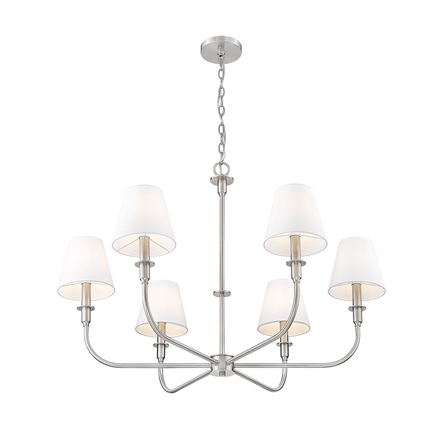 3049-32BN - Tova 6 Light 36" Chandelier - Brushed Nickel