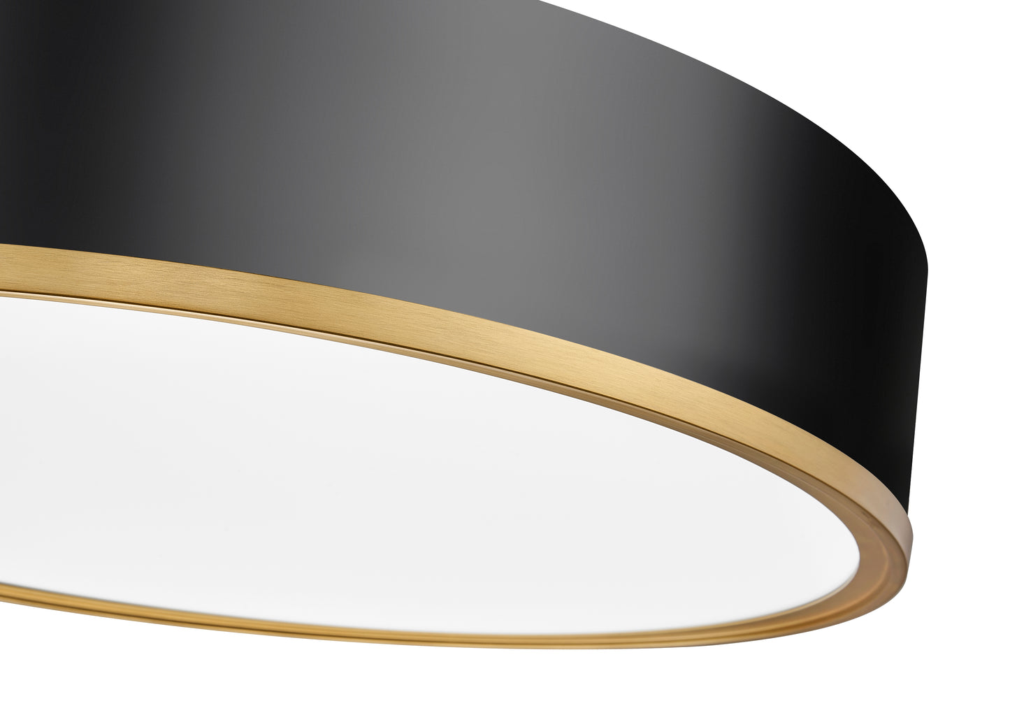 1018F20-MB-MGLD-LED - Bradley 1 Light Flush 20" Mount - Matte Black / Modern Gold