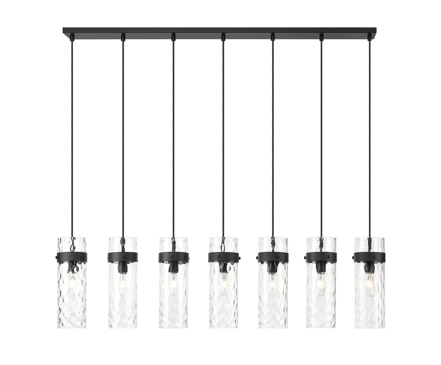 7002P5-7L-MB - Fontaine 7 Light Linear 57" Chandelier - Matte Black