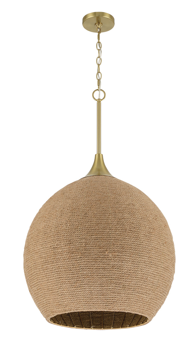 61393-SB - Keira 3 Light 21" Wide Pendant - Satin Brass