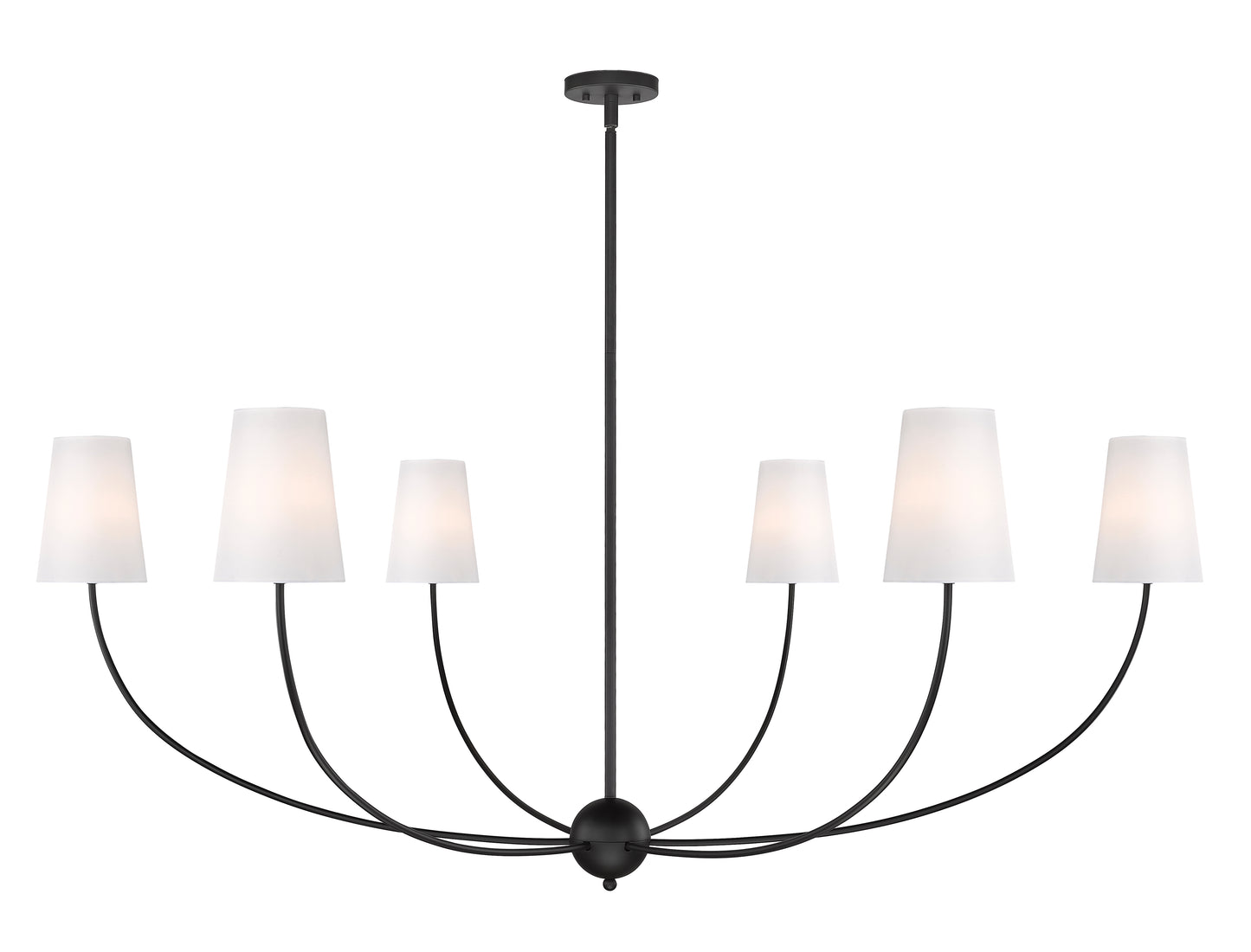 3040-62MB - Shannon 6 Light 62" Chandelier - Matte Black