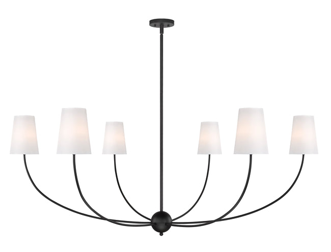 3040-62MB - Shannon 6 Light 62" Chandelier - Matte Black