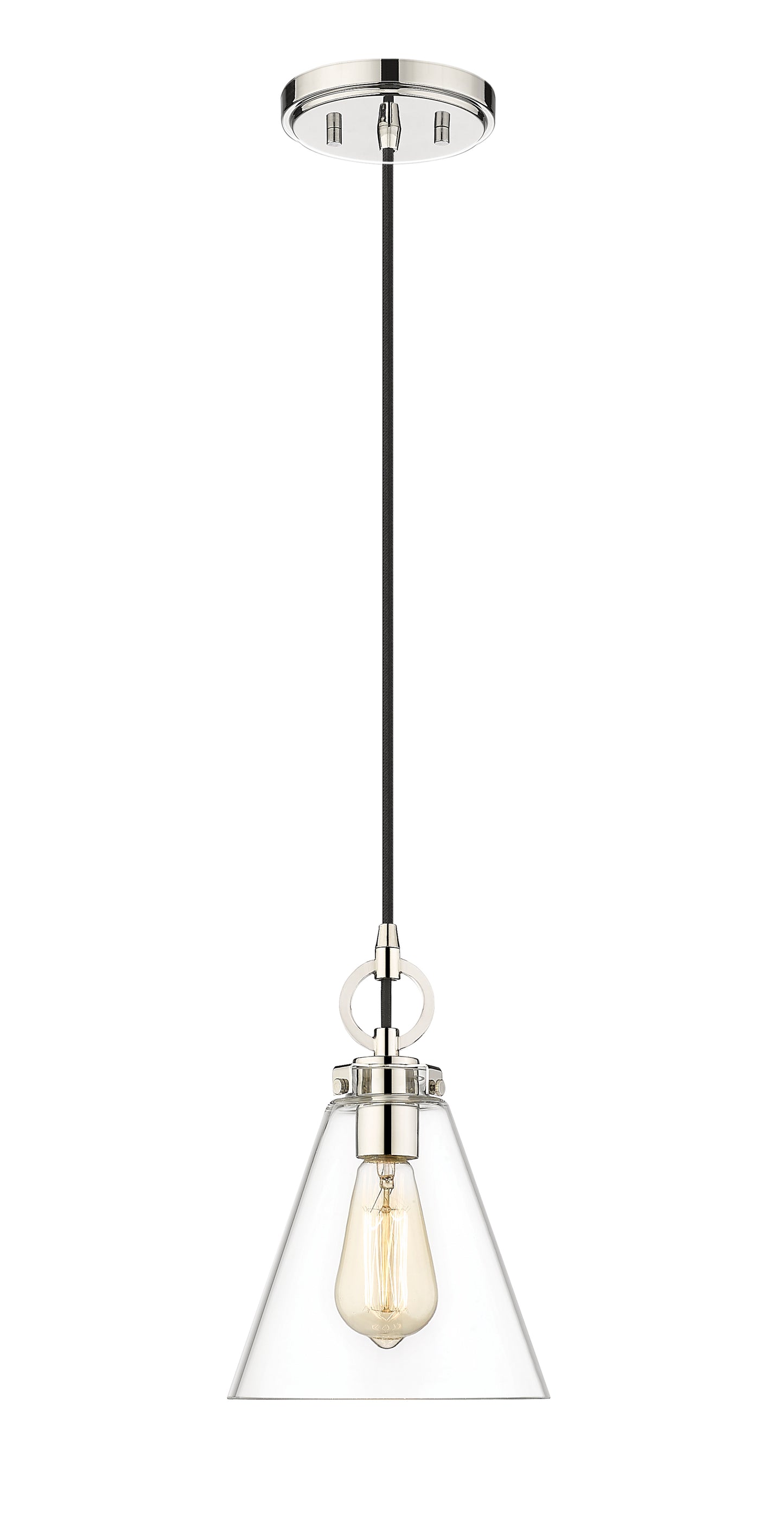3034P8-PN - Harper 1 Light 8" Pendant - Polished Nickel