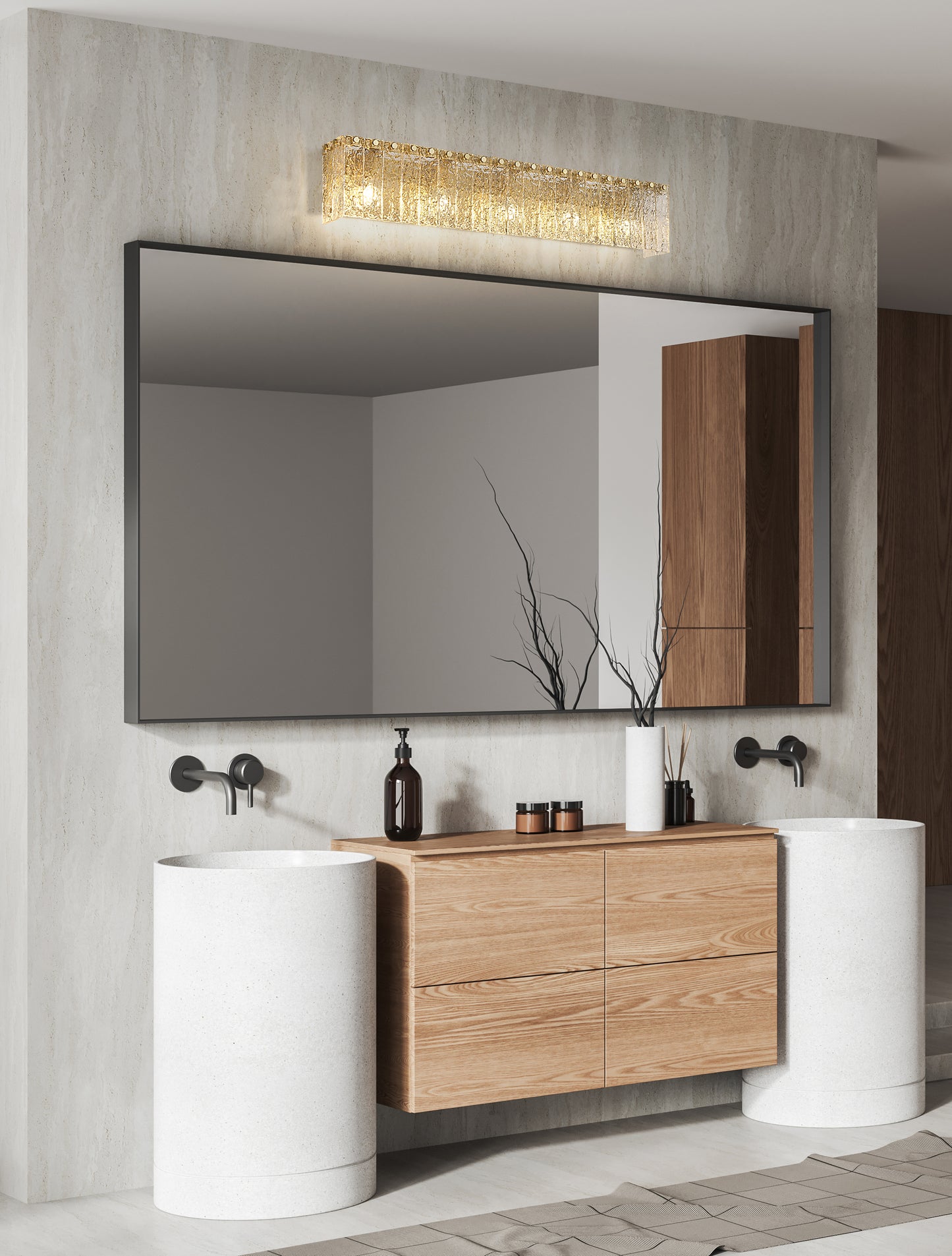 1943-5V-MGLD - Glacier 5 Light 37" Vanity - Modern Gold