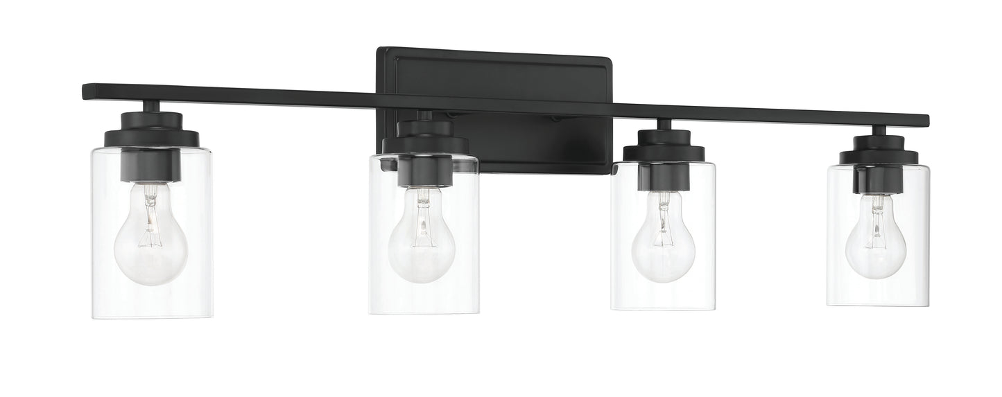 20435FB4 - Clark 4 Light 35" Wide Vanity Light - Flat Black