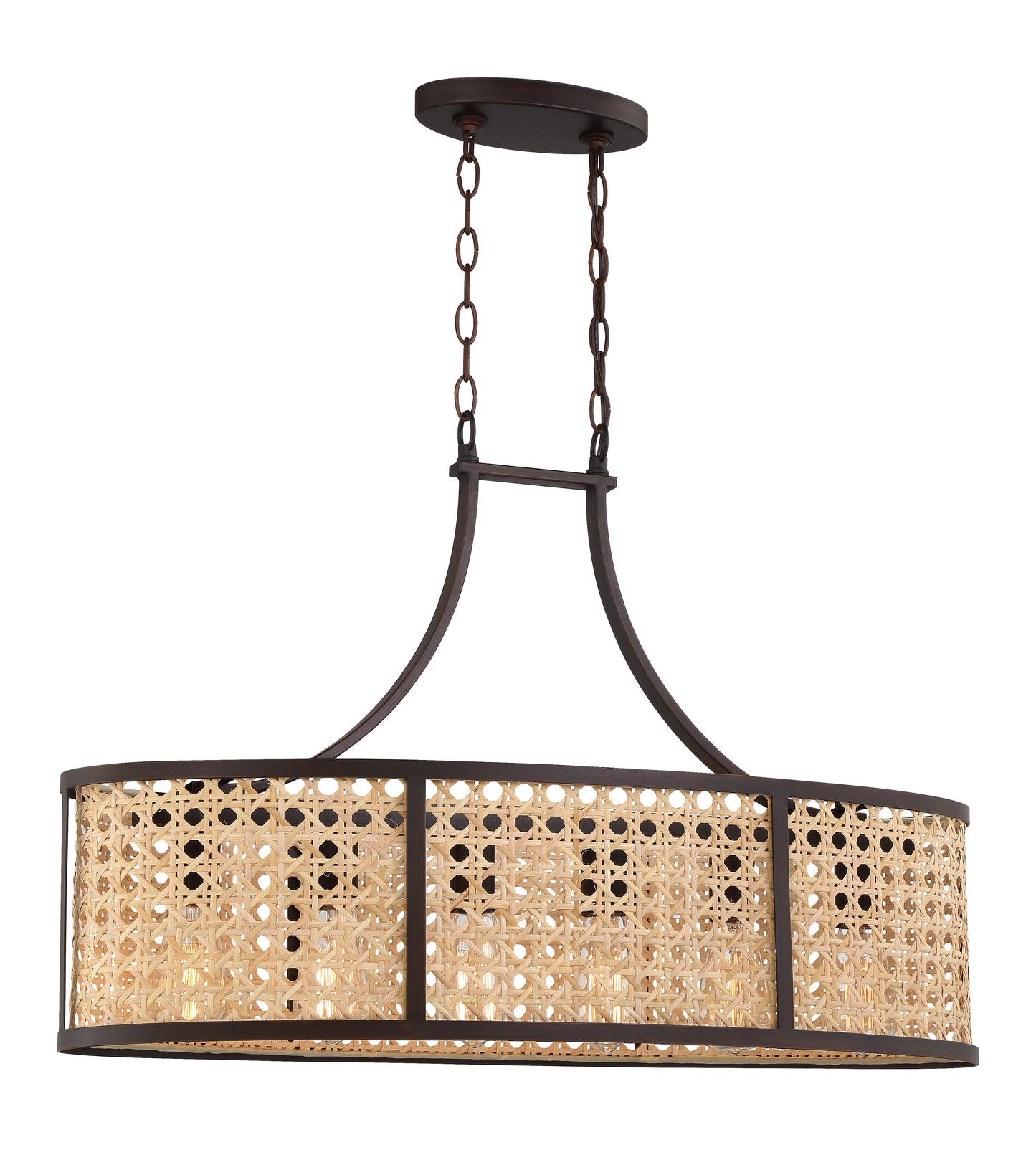 54576-ABZ - Malaya 6 Light 12.5" Wide Island Light - Aged Bronze Brushed