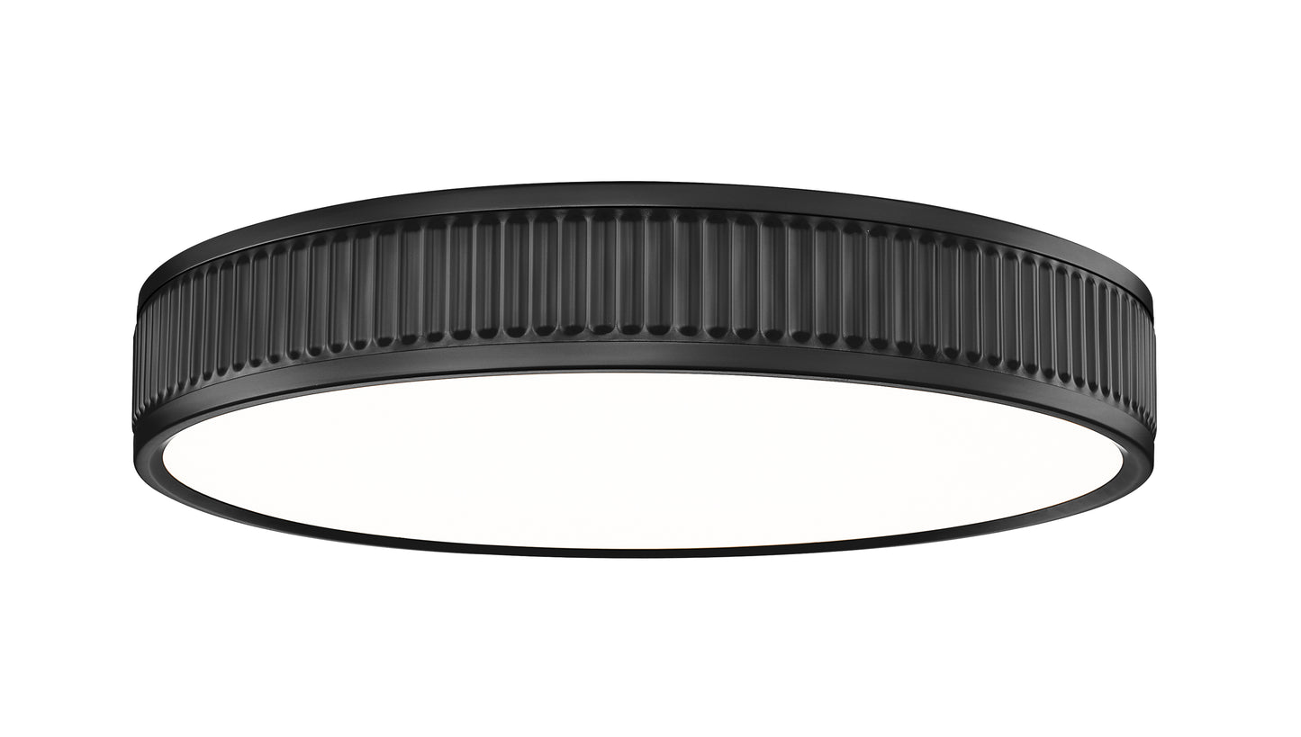 1013F16-MB-LED - Stari 1 Light Flush 17" Mount - Matte Black