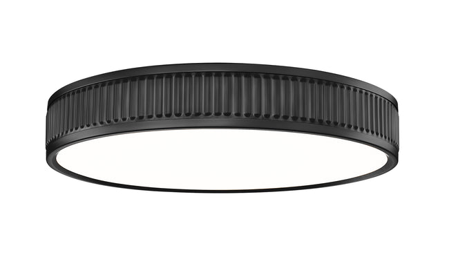1013F16-MB-LED - Stari 1 Light Flush 17" Mount - Matte Black