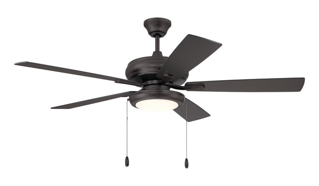ECF119CBZ5-CBZWLN - EOS Low Profile 1 bulb Frosted White 52" Ceiling Fan 52" 5 Blade Ceiling Fan with Light Kit - Classic Bronze