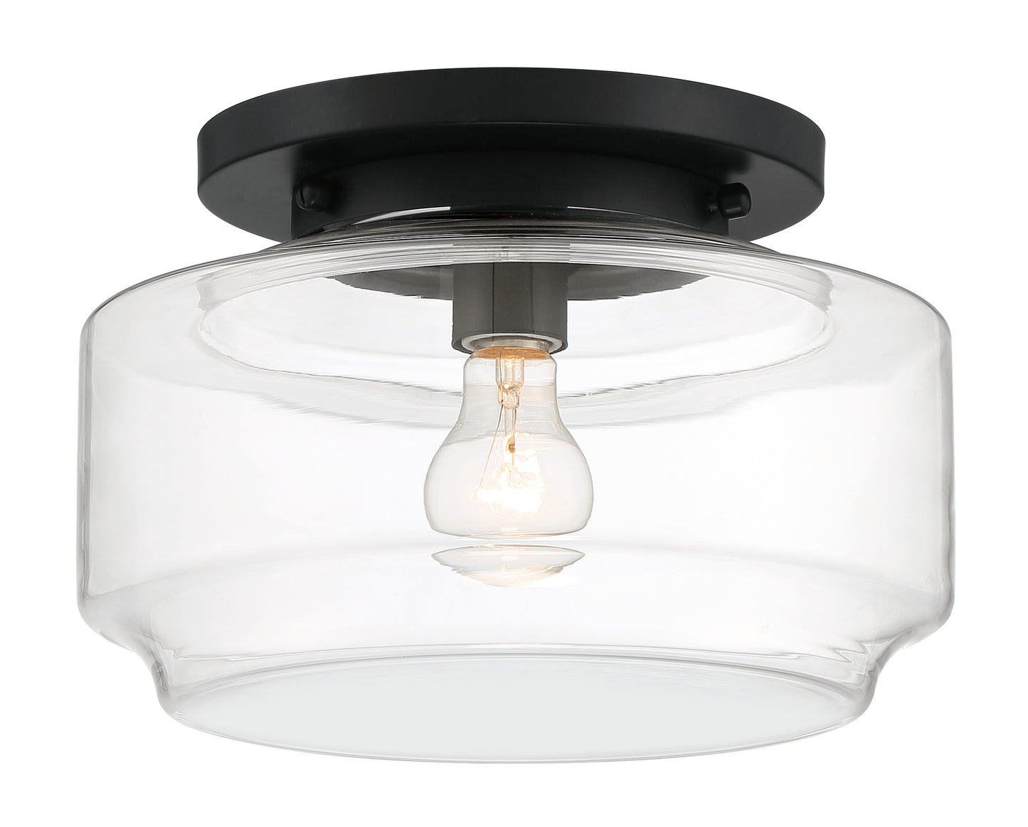 X3112-FB - Peri 1 Light 12" Wide Flush Mount - Flat Black