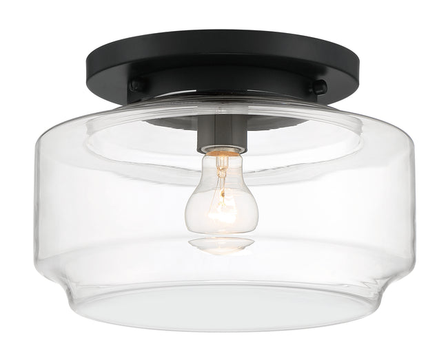 X3112-FB - Peri 1 Light 12" Wide Flush Mount - Flat Black