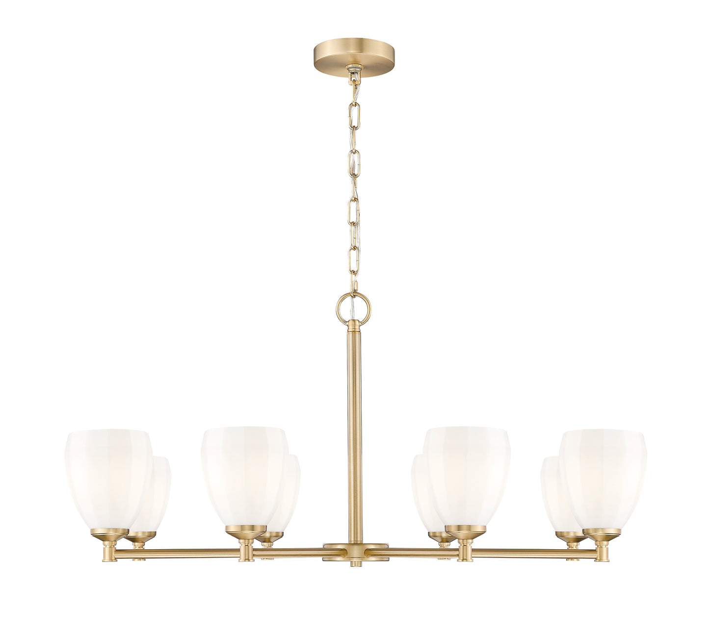 7004-8MGLD - Oren 8 Light 42" Chandelier - Modern Gold