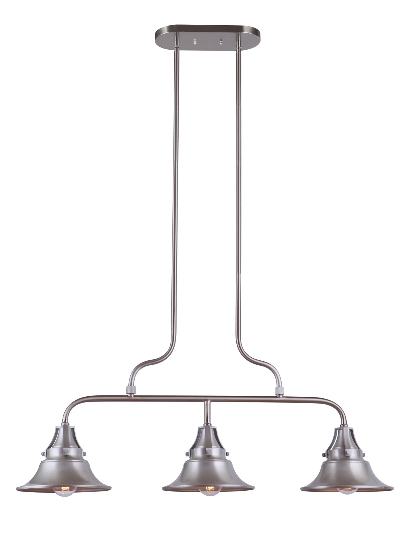 54073-SA - Union 3 Light 24" High Outdoor Island - Satin Aluminum