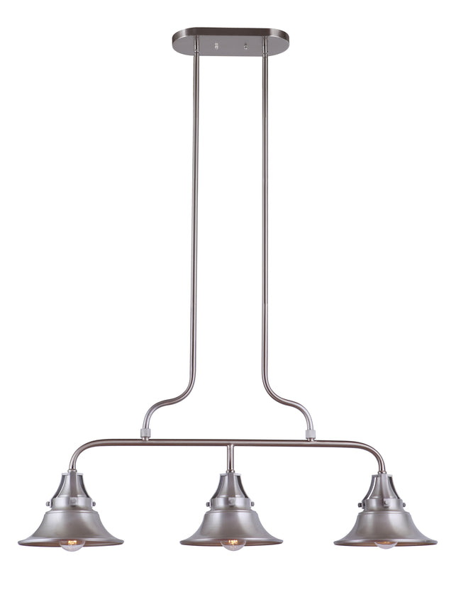 54073-SA - Union 3 Light 24" High Outdoor Island - Satin Aluminum