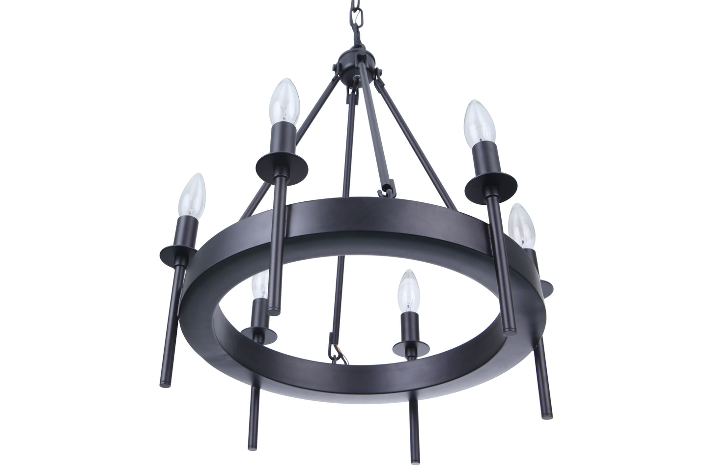 54326-FB - Larrson 6 Light 18" Wide Chandelier - Flat Black