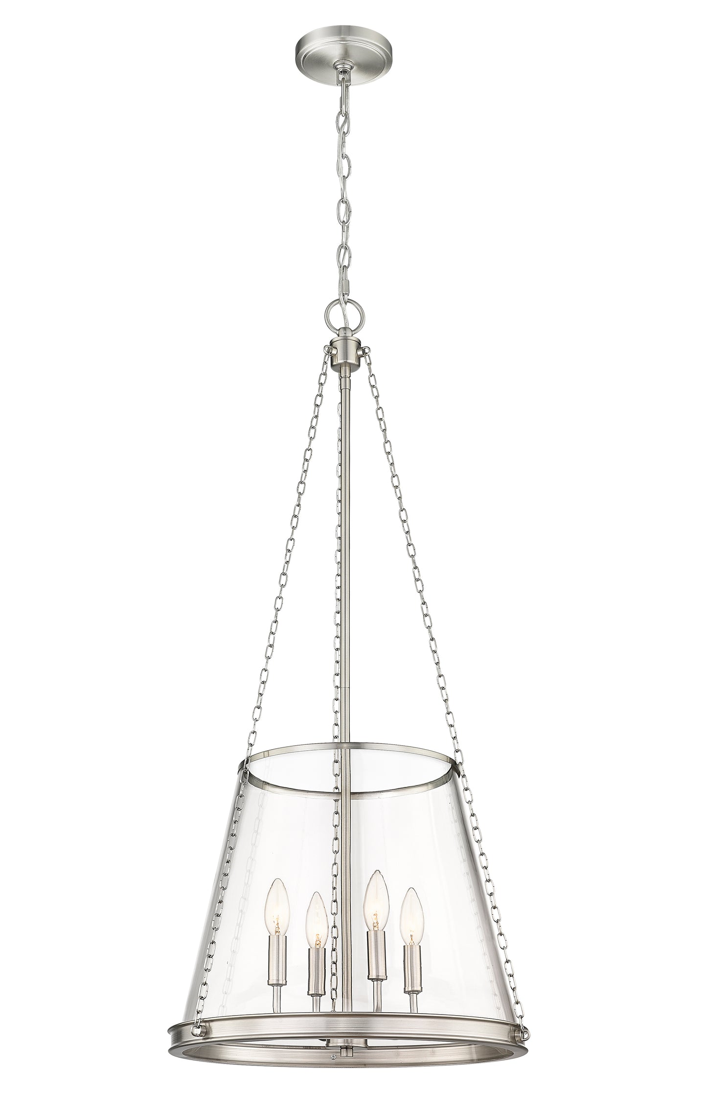 341P18-BN - Prescott 4 Light 18" Pendant - Brushed Nickel