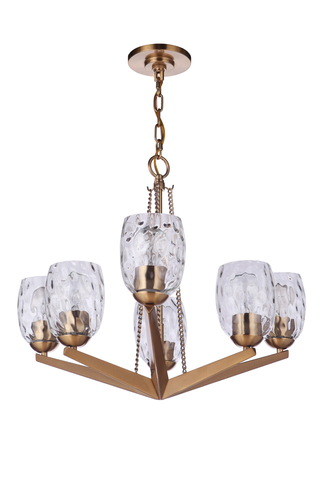 57326-SB - Guiding Star 6 Light 23" Wide Chandelier - Satin Brass