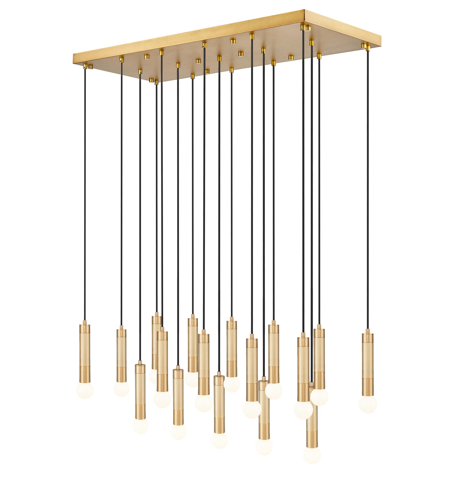 1956P-17L-MGLD - Stari 17 Light Linear 42" Chandelier - Modern Gold