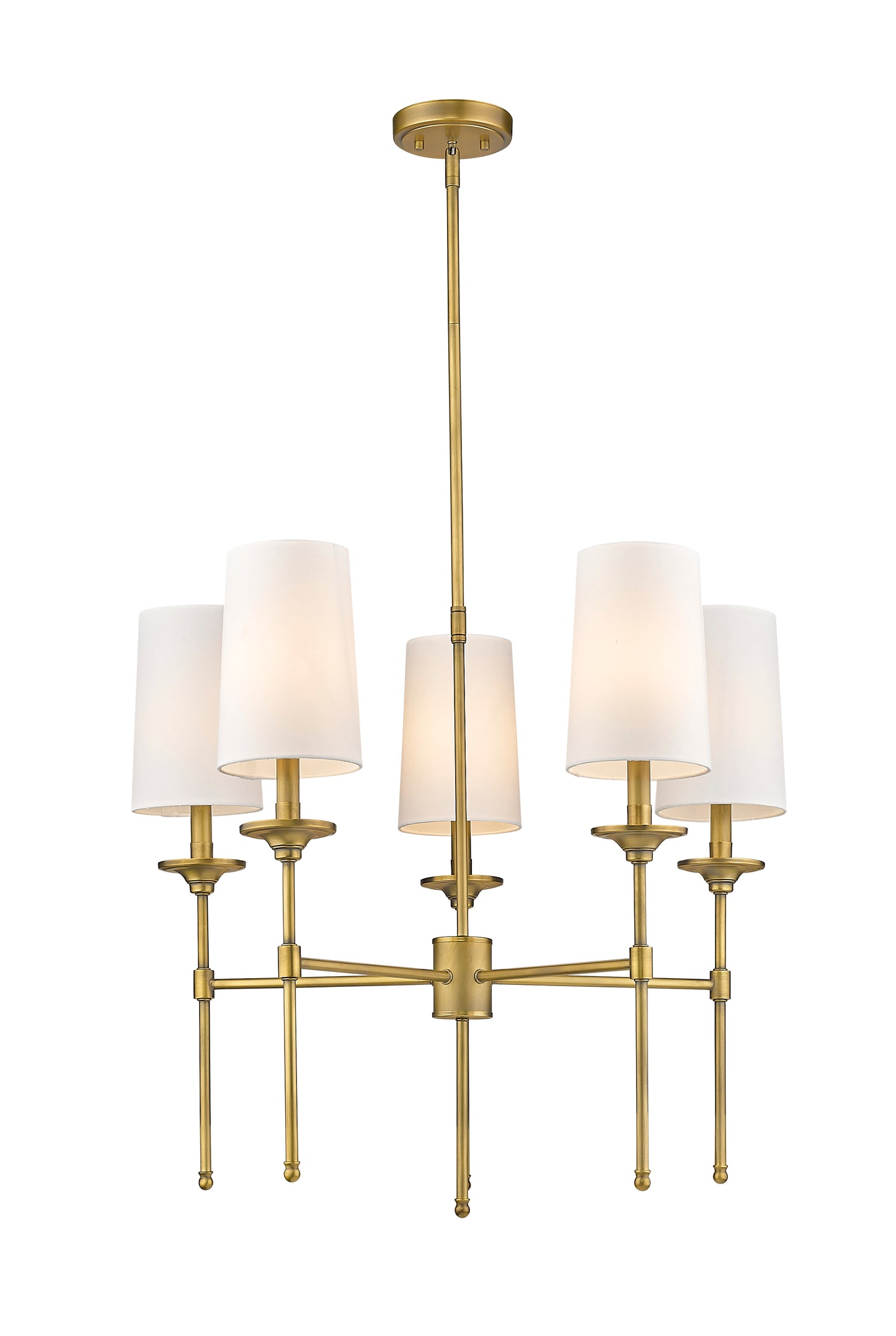 3033-5RB - Emily 5 Light 28" Chandelier - Rubbed Brass