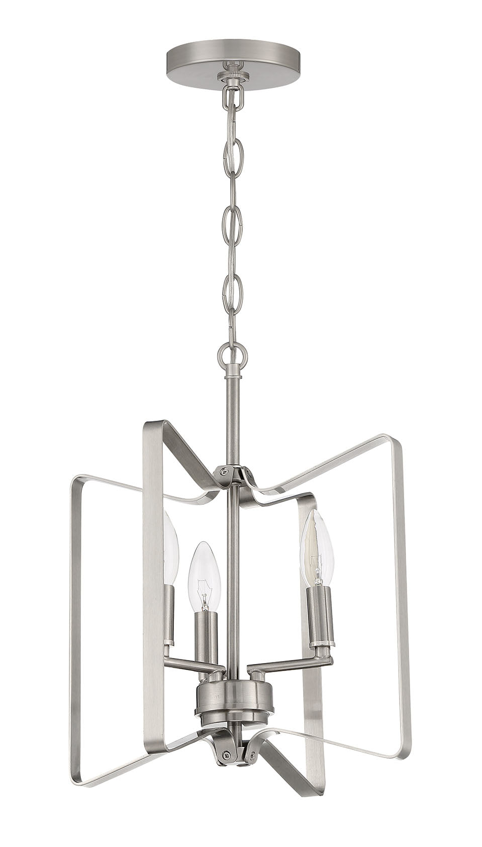 56153-BNK - Shayna 3 Light 14" High Semi Flush Mount - Brushed Nickel