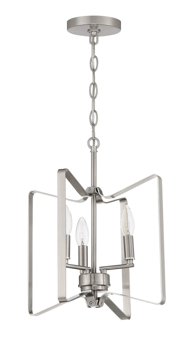 56153-BNK - Shayna 3 Light 14" High Semi Flush Mount - Brushed Nickel