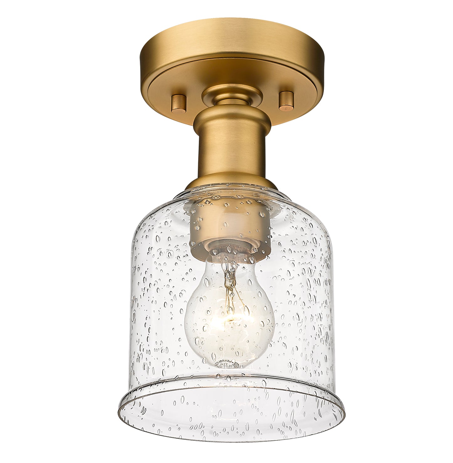 734F1-HBR - Bryant 1 Light Flush 6" Mount - Heritage Brass