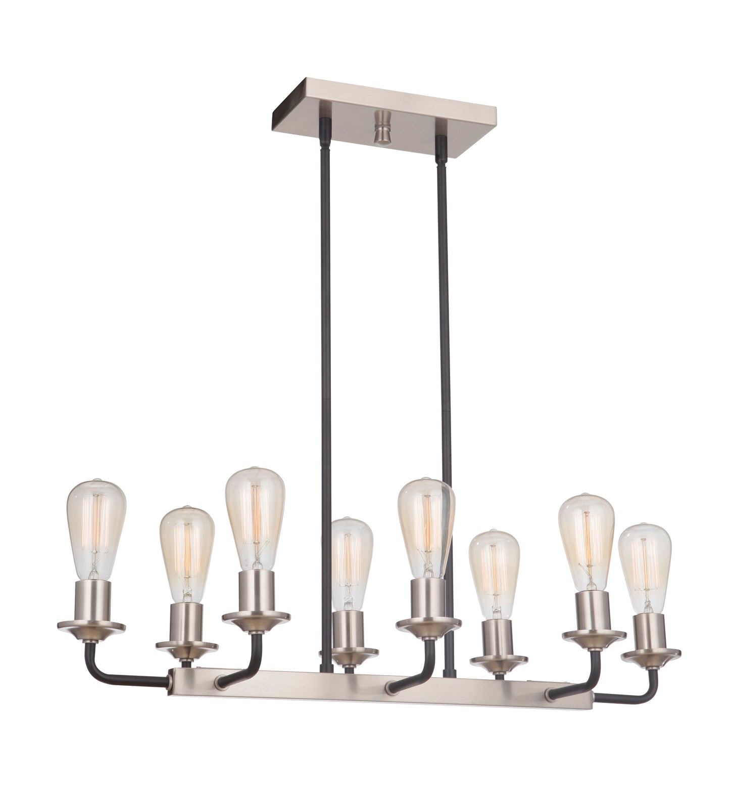 50378-FBBNK - Randolph 8 Light 11.5" Wide Island Light - Flat Black / Brushed Polished Nickel
