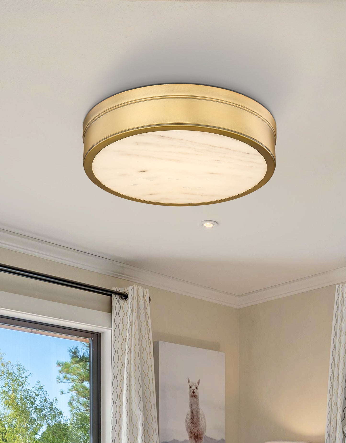 1944F15-RB-LED - Anders 1 Light Flush 15" Mount - Rubbed Brass