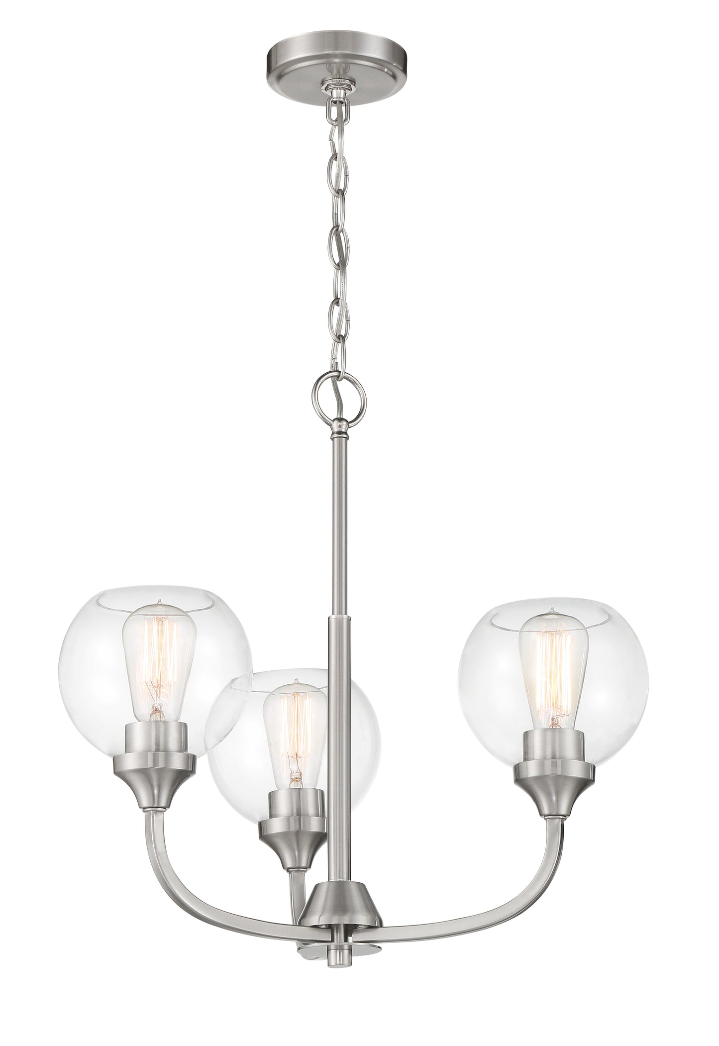 56223-BNK - Glenda 3 Light 20" Wide Chandelier - Brushed Nickel