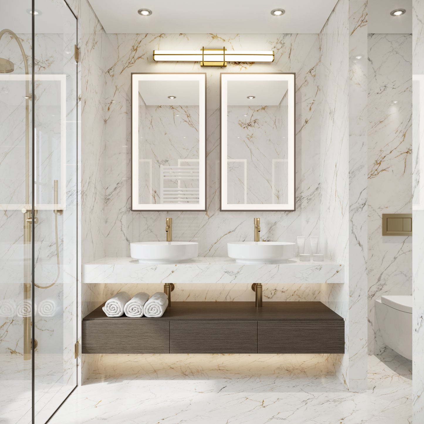 1011-32W-MGLD-LED - Harrison 1 Light 32" Vanity - Modern Gold