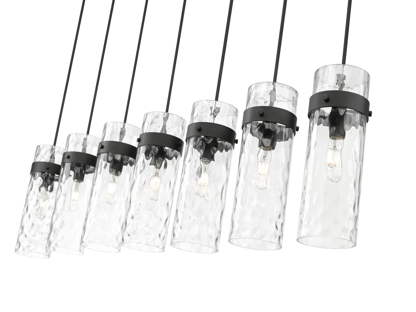 7002P5-7L-MB - Fontaine 7 Light Linear 57" Chandelier - Matte Black