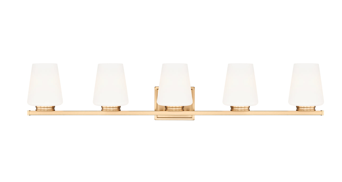7703-5V-MGLD - Nextra 5 Light 42" Vanity - Modern Gold