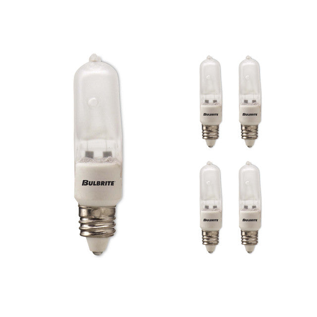 610032 - Frosted JD Type Dimmable Mini-Candelabra Halogen Light Bulb - 35 Watt - 5 Pack