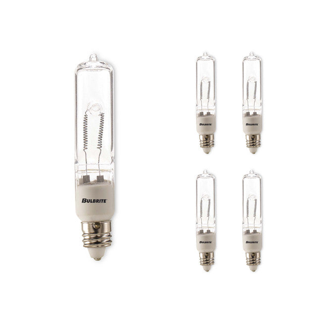 610251 - Clear JD Type Dimmable Mini-Candelabra Halogen Light Bulb - 250 Watt - 5 Pack