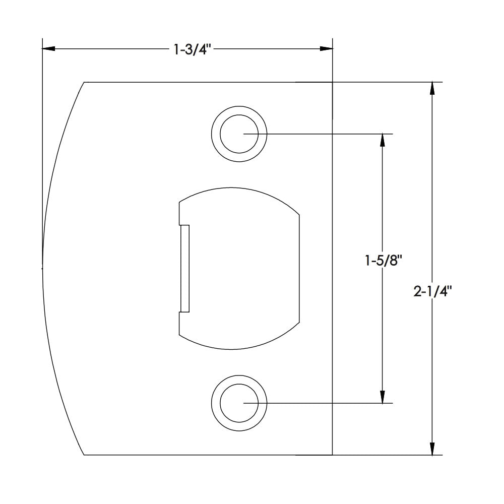 Emtek Full Lip Strike Plate - Square Corners