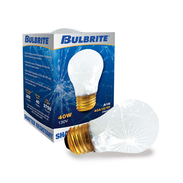 108040 - Shatter Resistant A15 Incandescent Light Bulb - 40 Watt - 12 Pack