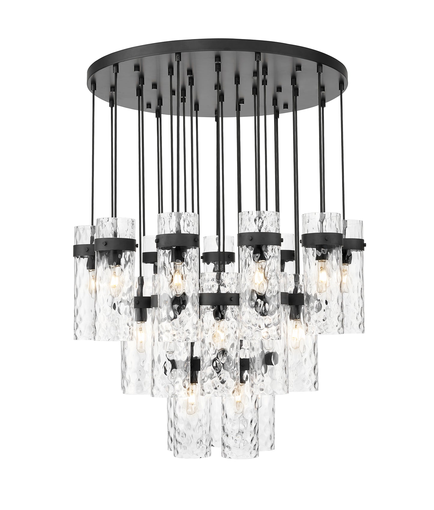 7002P5-27R-MB - Fontaine 27 Light 40" Chandelier - Matte Black