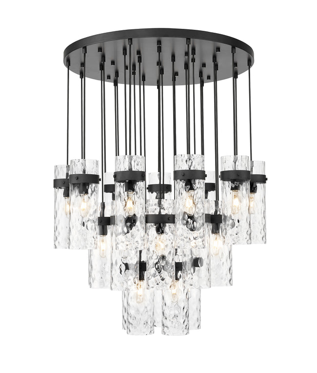 7002P5-27R-MB - Fontaine 27 Light 40" Chandelier - Matte Black