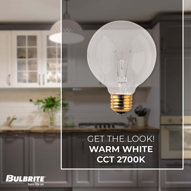 393104 - Clear Globe G25 Light Bulb - 40 Watt - 24 Pack