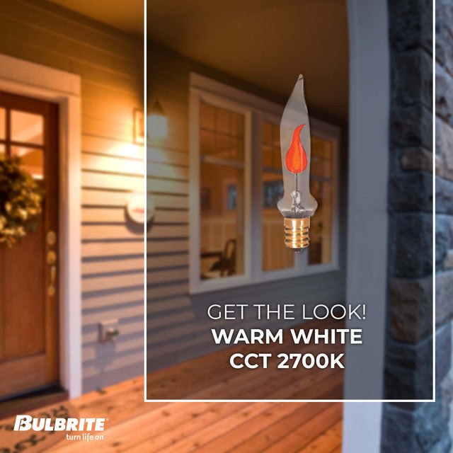 410303 - Clear Flicker Flame CA5 Light Bulb - 3 Watt - 14 Pack