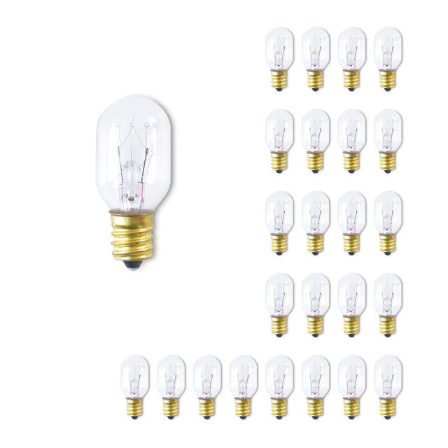 706115 - Clear Appliance / Amusement Tubular T7 Light Bulb - 15 Watt - 25 Pack