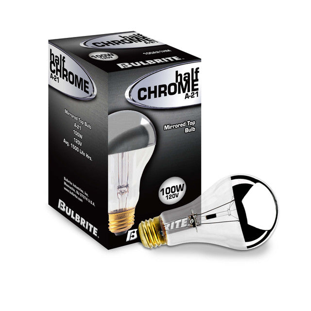 712110 - Half Chrome A21 Light Bulb - 100 Watt - 8 Pack