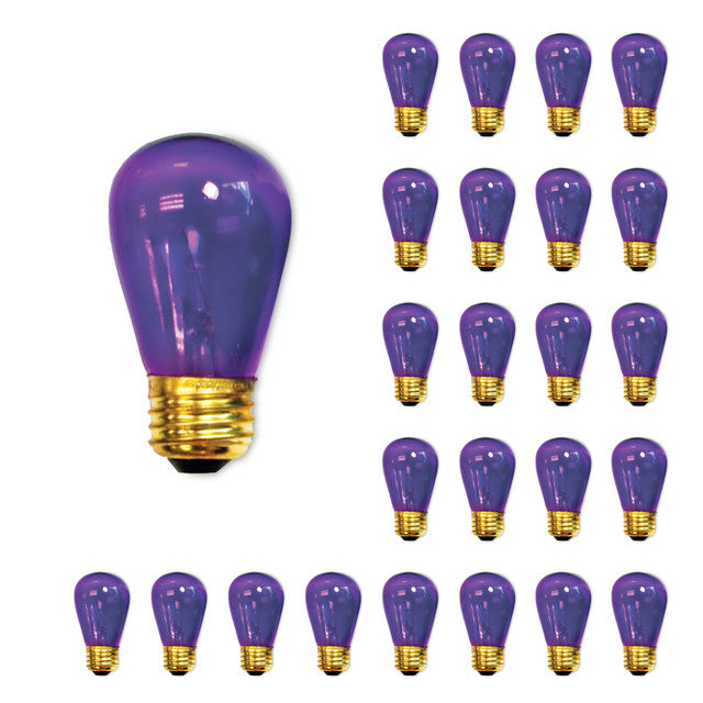 701511 - Transparent Purple Indicator / Sign / Nightlight S14 Light Bulb - 25 Pack