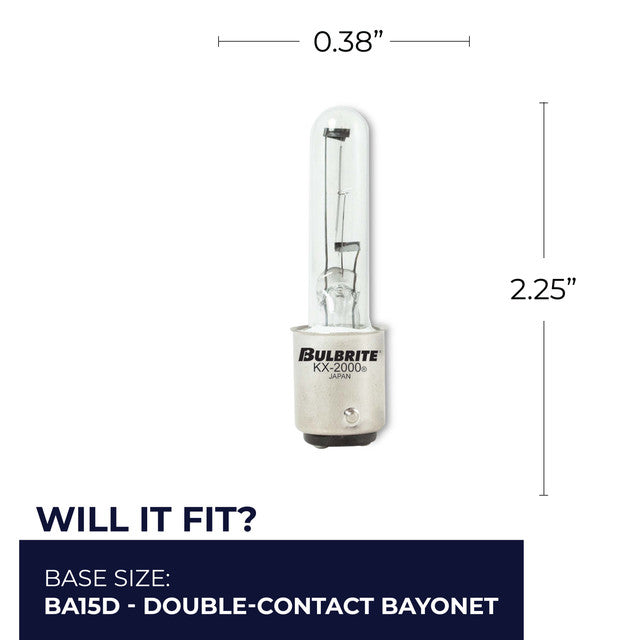 473260 - KX-2000 Clear Double-Contact T3 Bayonet Light Bulb - 60 Watt - 2 Pack